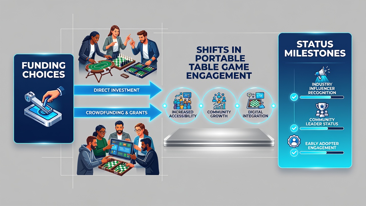 Analytics dashboard displaying engagement trends linked to different funding methods in portable table games