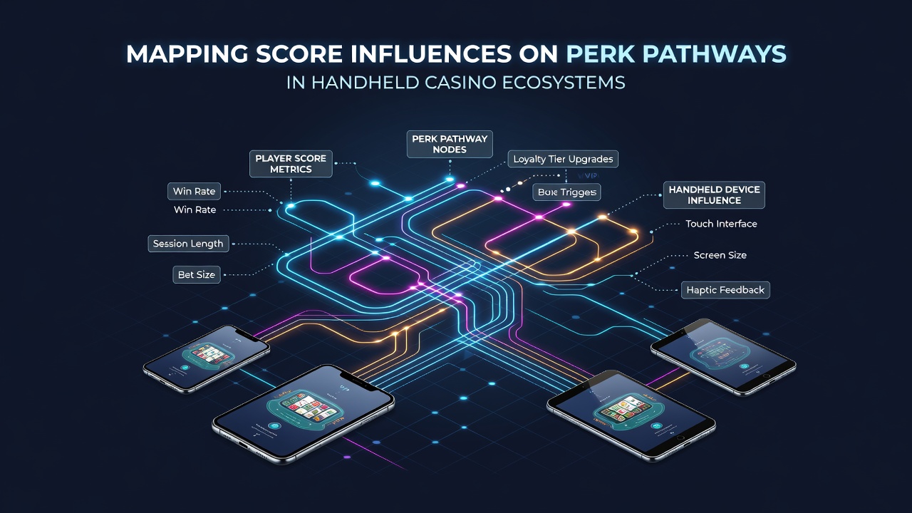 Visual representation of score mapping influencing perk pathways in mobile casino applications
