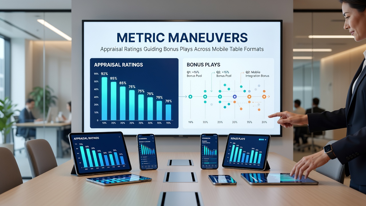 Dashboard view of mobile table game metrics including appraisal scores and bonus redemption timelines