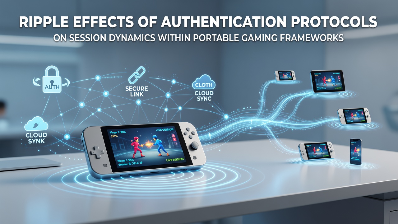 Portable gaming device displaying authentication interface during active session