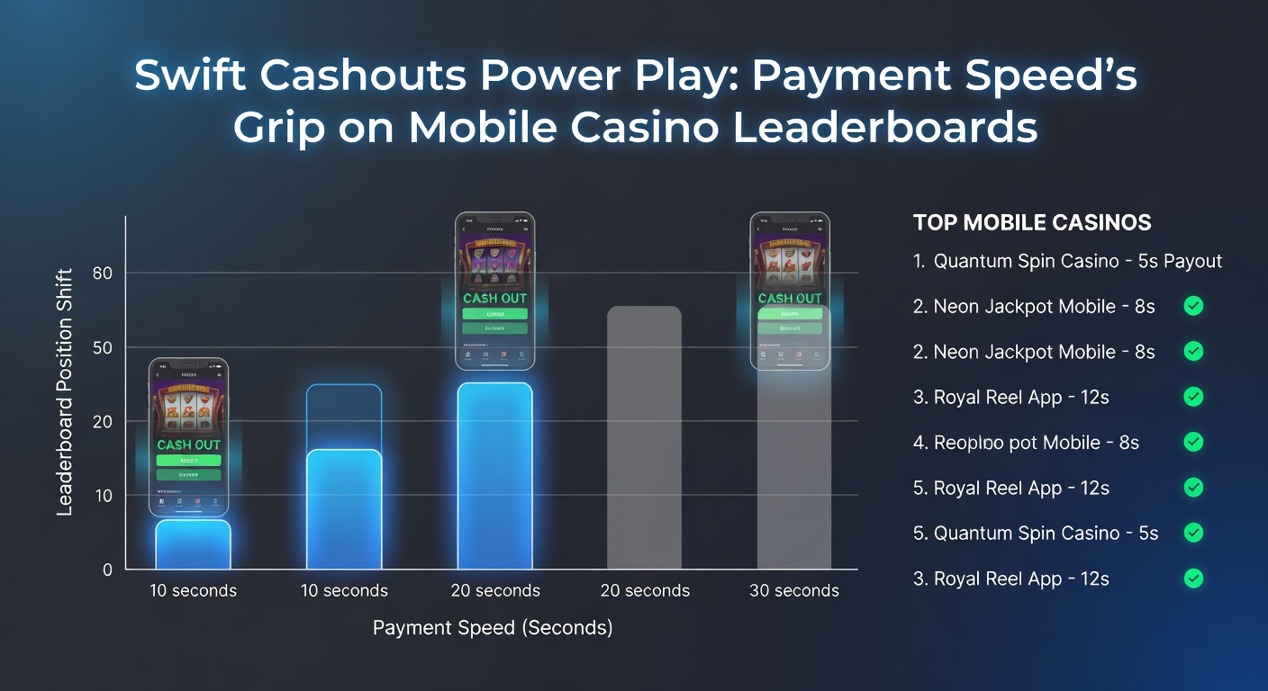 Infographic chart illustrating payout speed correlations with mobile casino leaderboard positions and player retention rates